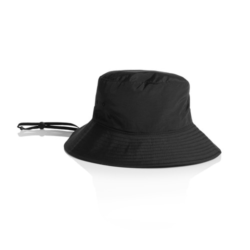 BLACK nylon-wide-brim-bucket-hat-black